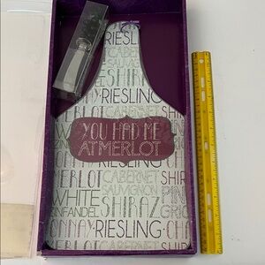 Purple Wine-Themed Cutting Board Set with Opener
